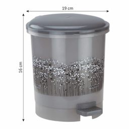 Nayasa Funk Waste Paper No. 427, Multi Purpose Dustbin with Lid & Sturdy Handle, Easy To Lift, Ideal For Home/Kitchen/Office, L 19, B 15.5, H 16 cm, Grey image 4