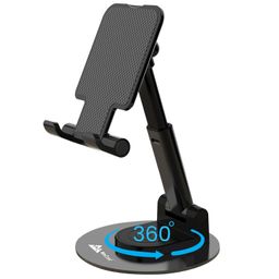 WeCool T1 Mobile Stand for Desk with 360°Rotation & Stable Metalic Round Base,Tabletop Phone Stand with Height & View Angle Adjustment,Portable Phone Holder for Smartphones,Tablets,Kindles & for iPad image 1