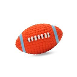 Foodie Puppies Interactive Latex Squeaky Chew Toy for Small to Medium Dogs (Teeth Rugby - Large) | Durable, Non-Toxic & Soft Chewing, Floating, Training & Bouncing Pet Toy | Reduce Separation Anxiety image 1