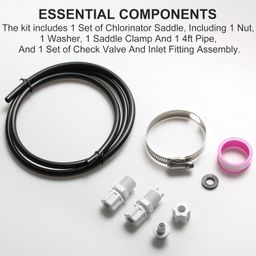 LanKstet Offline Chlorinator Feeder Connection Kit for Hayward CL200 CL 220 Chlorinator Pipeline Chlorinator Valve Replacement with Saddle Clamp Chlorinator Feeder Hose w/Check Valve Control Valve image 5
