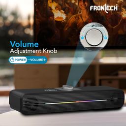 FRONTECH 1.0 USB Powered Multimedia Speakers with RGB Lights | 10W Output Power | AUX/USB Connectivity | for Laptop, PC, Mobile | Volume Control (SPK-0009, Black) image 3