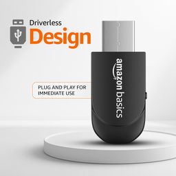 Amazon Basics 2 in 1 Bluetooth 5.0 Transmitter Receiver | 3.5mm Stereo Audio Adapter with Mic | Portable Design | Driverless Plug and Play | Easy Slide Switch Mode | 10m Range image 2