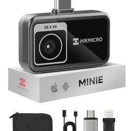 HIKMICRO MiniE Thermal Camera Android/iOS, Thermal Imaging Camera with SuperIR Image Enhancement, 25Hz, No Battery, for Phone/Tablet, USB-C/Lightning Port (Adapter Included, support iPhone 15/16) image 1