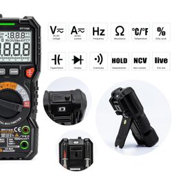 KAIWEETS HT118A Digital Multimeter TRMS 6000 Counts Ohmmeter Auto-Ranging Fast Accurately Measures Voltage Current Amp Resistance Diodes Continuity Duty-Cycle Capacitance Temperature (without battery) image 4