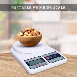 glun GLUN® Weighing Scale Machine For Kitchen SF 400, Weigh Upto 10Kg, Battery Operated with Tare Function For Home Use Only Pack of 1 image 2