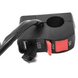 Speedwav 12V 7/8? Motorcycle Handlebar Switch with ON/Off Button and USB Charging Port (2 Amp) Suitable for All Indian Bikes Lotgril42 image 3