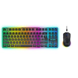 Ant Esports KM730 Pro Gaming Wireless TKL Keyboard Mouse Combo Rechargeable RGB Backlit Tenkeyless Compact 87 Keys 6 Button for Computer Laptop PS4 PS5 - XP/7/8/10 iMac MacBook Xbox one X – Black image 1