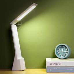 shopopoye Table Lamp for Study Led Light- Table Lamps for Study Room- for Students Rechargeable Lamp - 3 Modes, Warm Light, ABS Plastic- Night Reading (TWISTER1) image 1
