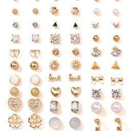 shining diva fashion 30 Pairs Earrings Combo Set Latest Stylish Crystal Pearl Earrings for Women and Girls (14784er) image 1