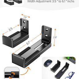 hoss Hoss® Sound Bar Stand Wall Mount - Universal Dual Bracket for Most Soundbars, Holds up to 15 kg, Depth Adjustable 3.5”-6.1” - Speaker Stand Black image 4
