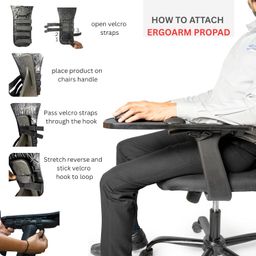 Variantechglobal ERGOARM PROPAD | Ergonomic Chair Armrest Mouse Pad with Wrist Support, Cushioned Mousepad for Office and Gaming, | Long Hour Computer User Comfort Partner image 3
