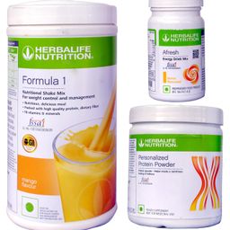 Herbalife Formula 1 Mango 500g with Personalized Protein Powder 200g and Afresh Lemon 50g Pack of 3 image 1