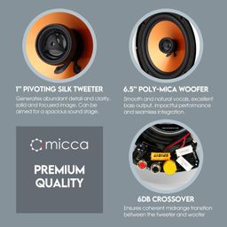 micca M-6C 6.5 Inch 2-Way in-Ceiling in-Wall Speaker with Pivoting 1 Silk Dome Tweeter (Each White) image 4