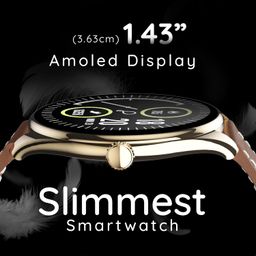 Pebble Royale Legend 1.43" AMOLED Display, Slimmest Design, Bluetooth Calling, Premium Built, Always On Display, Multi Sports Mode, Health Suite, Smart Calculator (Brown) image 3