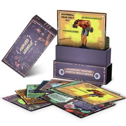 OrangeX Lenticular Animated Workout Cards, Target 6 Major Muscle Groups, Exercise Breakdown When Viewed from Different Angles, Tips Instructions and Challenges, Beginner Fitness Exercise Guide image 1