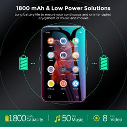 TIMMKOO 72GB MP3 Player with Bluetooth, 4.0" Full Touchscreen Mp4 Mp3 Player with Speaker, Portable HiFi Sound Mp3 Player with Bluetooth, Voice Recorder, E-Book, Supports up to 512GB TF Card (Black) image 5