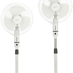 amazon basics High-Speed Oscillating Pedestal Fan I 3 Adjustable Fan Speeds | Rust Resistant Body, Adjustable Length | RPM 2200 | 400mm Sweep Length (White) image 3