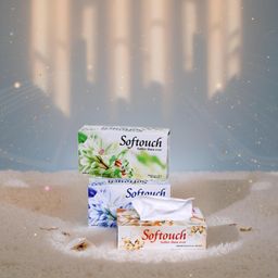 SofTouch 2 Ply Face tissue paper 100 pulls 200 sheets Each Box- Set of 3 (Multicolor) image 3