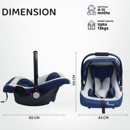 R for Rabbit Baby Cozy Carry Cot with 3 in 1 Multi-Purpose Baby Rocker & seat| 3 Point Safety Harness for New Born Babies of 0 to 15 Months (Grey Blue) image 5