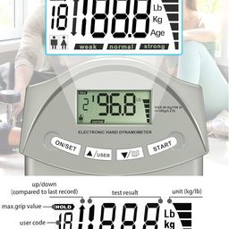 DARKNESS Grip Strength Tester,Digital Dynamometer Hand Grip Measurement Meter,Forearm Trainer Power 198 Lbs/90 Kgs,Grip Strengthener Meter for Home School to Testing and Training-Multicolour image 5