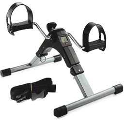 generic Mini Cycle Pedal Exerciser with Fixing Strap, Adjustable Resistance and Digital Display - Suitable for Light Exercise of Legs, Arms, and Physiotherapy at Home, Black image 1