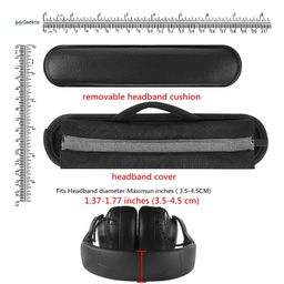 Geekria Large Hook and Loop Headband Cover & Pad Set, DIY Installation, No Tools Required, Compatible with Large Headphones (Fits 3.5-4.5 cm Headbands) (Black) image 3