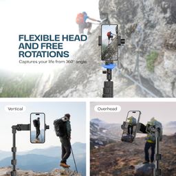 Tygot X-1 67 Inch (170cm) Aluminium Tripod with Bluetooth Remote, Mobile Holder, Phone Stand for Ring Light, GoPro & Camera, Light Stand for Video Recording, Shooting, Streaming, Reels, YouTube image 2