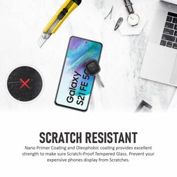 supcares Military-Grade Gorilla Tempered Glass Screen Protector for Samsung Galaxy S21 Fe (6.4 Inch) With Installation Kit | Edge to Edge Coverage | Black image 5