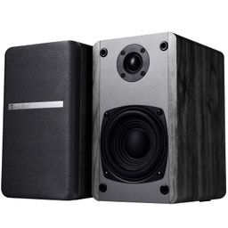 Singing Wood T25 Passive 2 Way Bookshelf Speakers 60 Watts (30W x 2) with preinstalled Wall Mount Bracket- Beech Wood Finish, Pair - Receiver or Amplifier Needed to Operate (Black) image 1