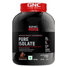 GNC AMP Pure Isolate Low Carb | Boosts Athletic Performance | Builds Lean Muscles | Speeds Up Recovery | Increases Strength | USA Formulated | 25g Protein | 6g BCAA | Chocolate Frosting | 4 lbs image 1
