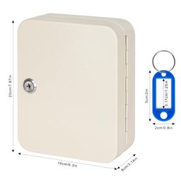KYODOLED Metal Key Cabinet Wall Mount,Locking Key Organizer,Key Storage Lock Box With Code,Key Management With Key Lock 7.87" X 6.29" X 3.14" (Beige, 20 Key) image 3