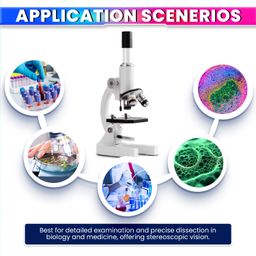 amiciVision Laboratory Microscope, 2400X Monocular Optical Microscope with Multiple Objective Lenses image 4