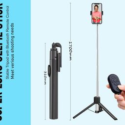 ustine USTINE® Youtuber Kit | 10" RGB Ring Light | Imported mic | Extra-Long Selfie Stick with Large Reinforced Tripod Stand Upto 67 inch/170 cm with, BT Remote, Fb Videos, Reels, Vlog (with 10" RGB Light) image 5