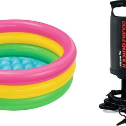 Intex 4 Feet Big Size Inflatable Swimming Pool with Hand Pump image 1
