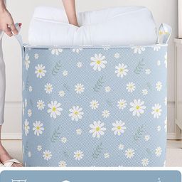 Zorzel Cloth Storage Bag with Zipper Large Bedding Blanket Storage Bag Foldable House Moving Bag with Handle for Clothes (140 L) image 2