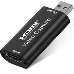 FEDUS USB 2.0 HDMI Capture Card, External Camera Capture Card for DSLR, Camcorder, Action Cam As Webcam, Stream and Record in 1080P 30FPS, Capture Card for Streaming On OBS/Zoom image 1
