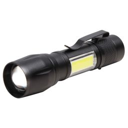 Care 4 XPE+COB LED Zoomable Flashlight Torch Lamp Linternas Built-in Battery with USB Cable in Box image 1