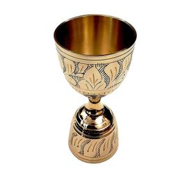 bsetree Made of Brass, 2-Tone Peg Measure Cup, 30 ml / 60 ml, with Alluring Engraving Embossed Brass Golden Finish Pack of 1 Pcs. image 1