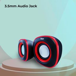 Foxin FMS- 375 Plus 2.0 Multimedia Speaker System Powerful Stereo Sound with Aux Connectivity, USB Powered and Volume Control Supports Laptop/PC/Projector/Tablet/Smartphone image 5