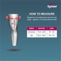 TYNOR Knee Wrap (Neoprene), Grey, Universal Size, 1 Unit image 4