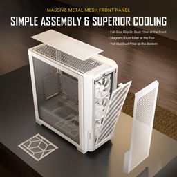 Antec Performance Series P20C White, Massive Metal Mesh Front Panel, 3 x 120mm PWM White Fans, Type-C 3.2 Gen2 Ready, 2 x 360 mm Radiator Simultaneously, GPU Bracket, Mid-Tower E-ATX PC Case image 2