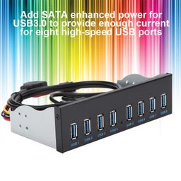 jingyig Internal 5.25-inch Card Reader, USB 3.0 HUB 8 Optical Panel Unit Moterboard PC Dashboard USB Front Panel with USB 3.0 Interface 19PIN for Windows/Linux/Mac image 3