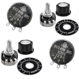 Two (2) of B203 20k Ohm RV24YN20S Potentiometer with Dial plate & A-03 knob image 1