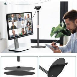 borenbuir Webcam Stand, Upgraded 23.8'' Height Adjustable Desktop Stand with 360° Rotatable Ballhead for Logitech Webcam C920 C922 BRIO and Other Devices with 1/4" Thread for Live Streaming image 4