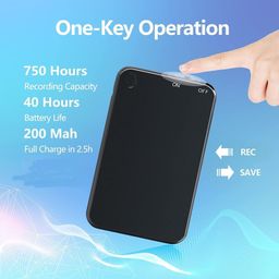 generic SECURINNOV Slimmest Mini Digital Voice Activated Audio Recorder 32GB Inbuilt Memory with 750 Hours Recording Capacity and 30 Hours Time After Single Charge, Metal Case, Voice Recording (32GB VR) image 3
