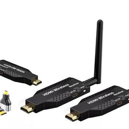 atdaraz 50M Wireless HDMI Transmitter and 2 Receiver 1080P 4K HD Wireless HDMI Extender Adapter for Streaming Video/Audio from Laptop/PC to TV/Projector/Monitor (50M Extender with 1 Tx and 2 Rx) image 1