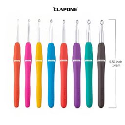 CLAPONE 8 Pieces Crochet Hooks Ergonomic Handle Crochet Hooks Set Soft Handle Crochet Crochets for Arthritic Hands Lace Set Knitting Needles Hooks image 2