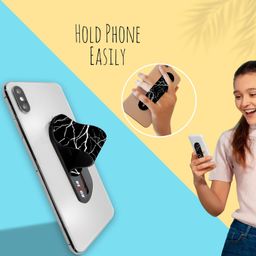 Regor Tabletop Finger Grip & Mobile Holder Mobile Stand Phone Holder for Hand & Mobile Back Holder Grip Great for Selfie & Works as iPhone Stand & Android Phone Stand -Marble (Black) image 4