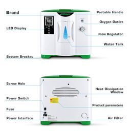 DEDAKJ 2-9L/min Flow Oxygen Concentrator O2 Generator Portable Intelligent Home Air Purifier 93% High Purity AC 220V Remote Control for Home and Travel Car Use image 2