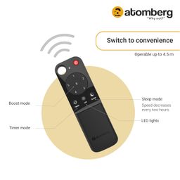 atomberg Ameza 1200mm Classic BLDC Ceiling Fan with Remote | 5 star | High Air Delivery | LED Speed Indicator | Low Noise | Classic Design with Power Saving | 2-Year Warranty (Gloss Black) image 4